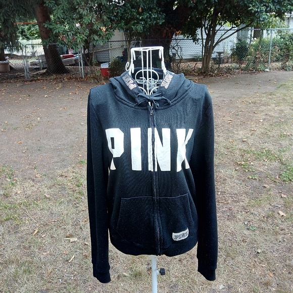PINK Victoria's Secret Tops - VICTORIA'S SECRET PINK Black Hoodie M